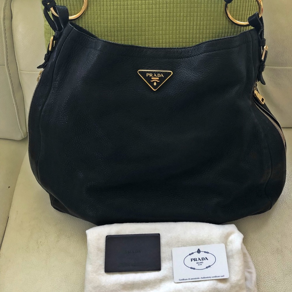 Black Leather Hobo Bag